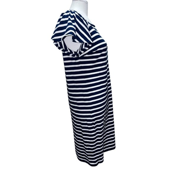 Ralph Lauren Womens Navy & White Striped Off-Shoulder Dress M - Picture 10 of 14